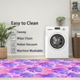 thumbnail image 3 of 3x5 Rug, Monstera Door Mat Washable Non Slip Soft for Entryway, Tropical Leaf Rug, Pink and Purple Leaves Carpet, Monstera Home Decor & Gifts, 3 of 7