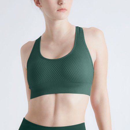 

Yuelianxi Women s Cross Back No Steel Ring Outdoor Indoor Running Yoga Bra Vest Top Blouse