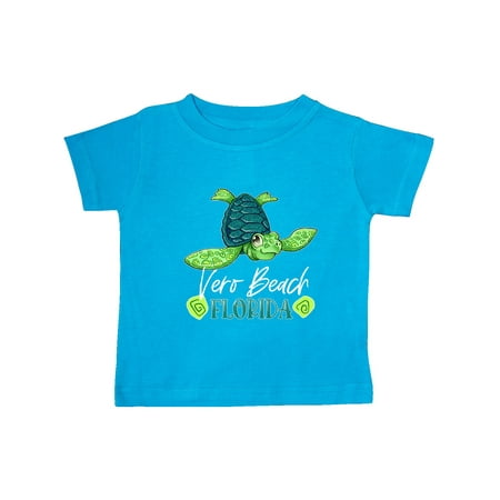

Inktastic Vero Beach Florida Happy Sea Turtle Gift Baby Boy or Baby Girl T-Shirt