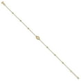 thumbnail image 2 of 14k Gold Polished D/C Beaded Cross with 1" extension Anklet, 2 of 3