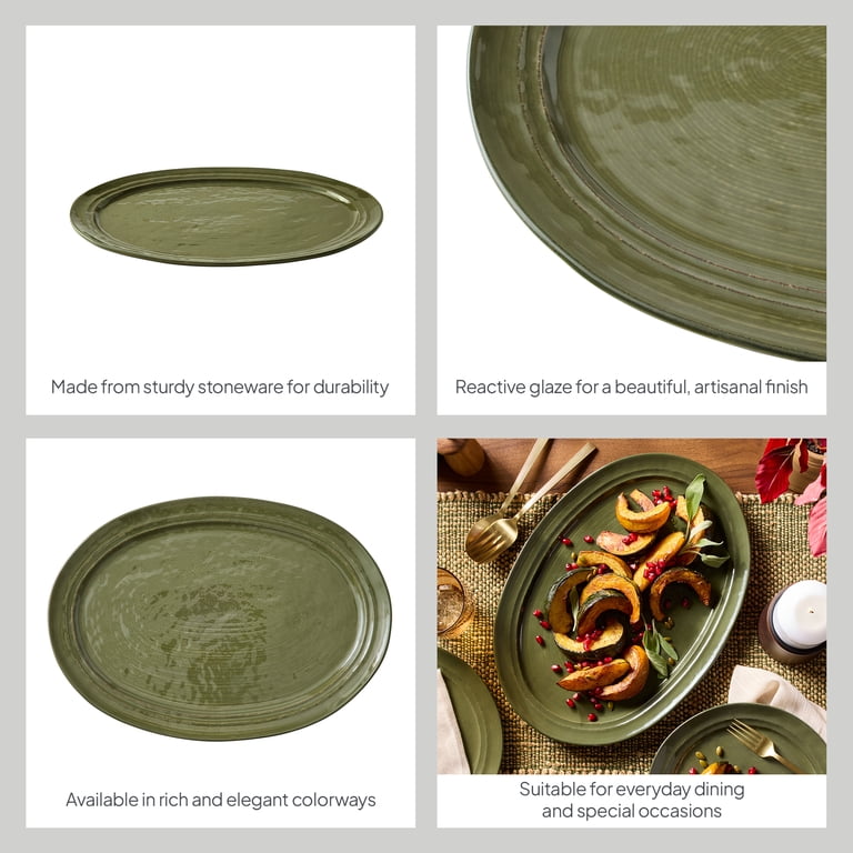 Better Homes & Gardens Artisan Green Stoneware Serving Platter photo 4