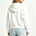 thumbnail image 5 of Drawstring Zip Up Hoodies for Women Fashion Solid Color Long Sleeve Hooded Pocket Zipper Drawstring Pocket Sweatshirts Jackets Fall Winter Track Jackets with Pockets, 5 of 5