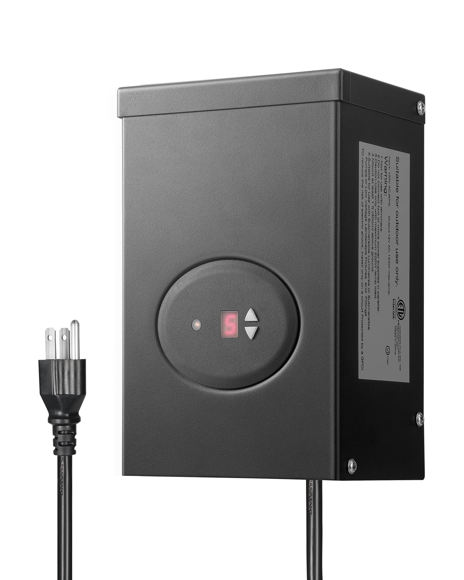 DEWENWILS 120W Outdoor Low Voltage Transformer with Timer and Photocell