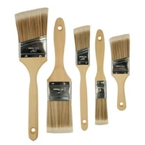 Double Thick Chip Paint Brush Set,Wood Stain Brushes for Painting Walls and Fence Staining, Wooden Handle Masonry Paintbrush for Varnish, Paste and Gesso (5 Pack Assorted Sizes)