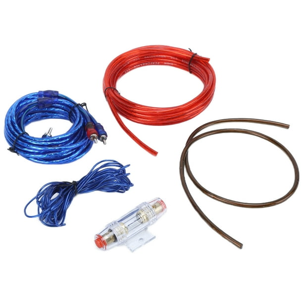 Juego de cables de audio para automóvil, kit de cables de alimentación para amplificador, juego de cables para altavoces, kit de cableado para amplificador, aspecto llamativo