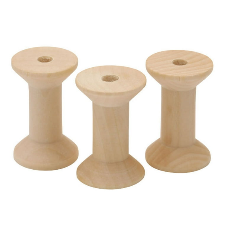 50pcs Wooden Empty Spools for Wire, 22x29mm Unfinished Wooden Spools for  Crafts Wooden Ribbon Spools for Arts DIY Wood Projects Wire Weaving Bobbins