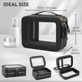 thumbnail image 3 of Bolsa de maquillaje Prite Clear de doble capa para cosméticos negra, 3 of 7