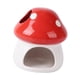 thumbnail image 2 of Casita de cerámica para hámster, refugio multiusos resistente para animales pequeños, con forma de seta. Rojo, 2 of 9