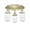 thumbnail image 3 of Innovations Lighting  Dover - 3 Light 16" Flush Mount Antique Brass/Seedy, 3 of 5