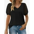 thumbnail image 5 of Womens Summer Casual Shirts Short Sleeve Tunic V Neck Trendy Blouses Tops, 5 of 5