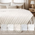 thumbnail image 6 of Regal Living Luxury Reversible Textured Stripe Faux Fur & Velvet Throw, White, 50" x 70", 6 of 8