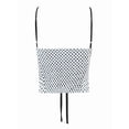 thumbnail image 6 of Women'S Summer Polka Dots Camis Top Ruched Tie Front Spaghetti Strap Going Out Tops White M, 6 of 9