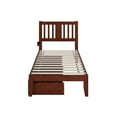 thumbnail image 4 of Pemberly Row Twin Storage Solid Wood Bed with USB Turbo Charger in Walnut, 4 of 7