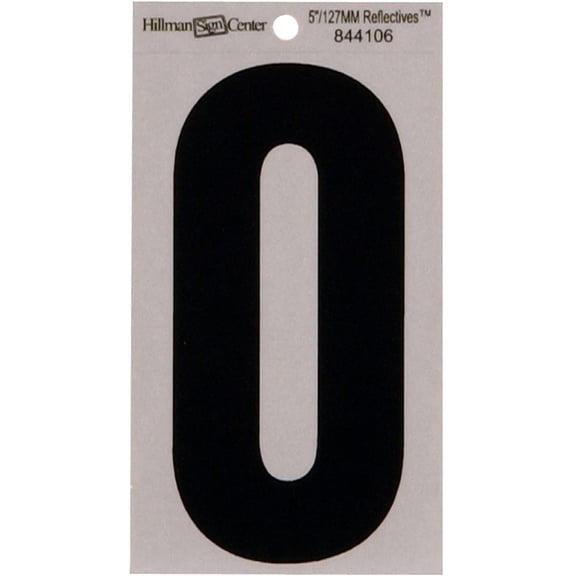 The Hillman Group 5-1/4-Inch Reflective Square-Cut Mylar, Black on Silver, Number 1