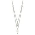 thumbnail image 3 of FJC Finejewelers 925 Sterling Silver Polished Medallion and Cross Necklace 17 Inches x 10 mm, 3 of 6