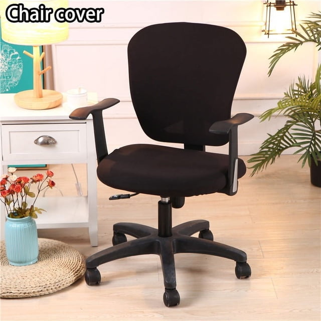 LEFU Elastic Swivel Computer Chair Cover Stretch Office Seat Protector Decor - Washable Spandex Slipcover for Kitchen Bedroom Living Room Hotel Wedding Reception Celebration