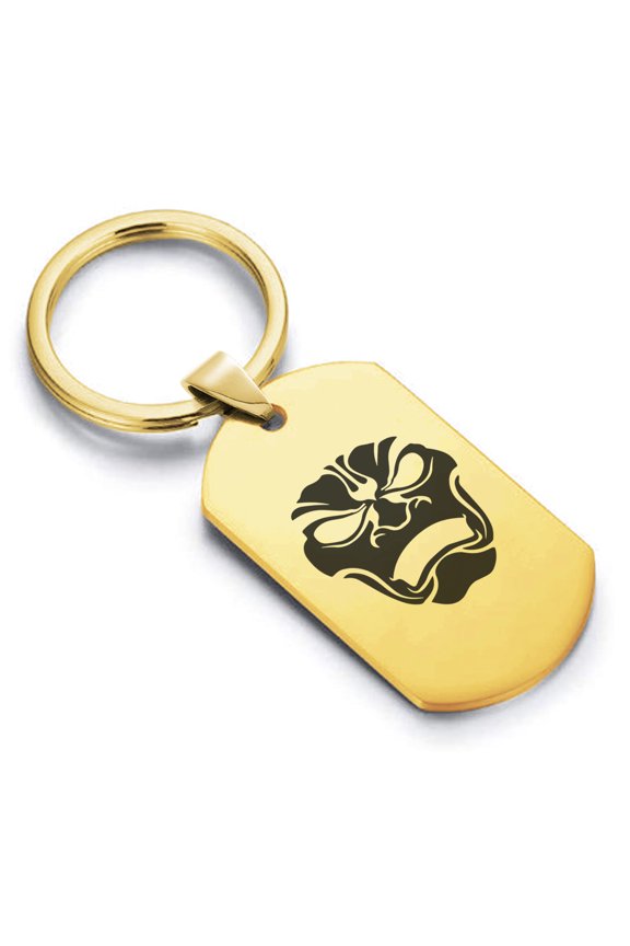 Stainless Steel Persian Immortal Warrior Champion Dog Tag Keychain Circle Ring