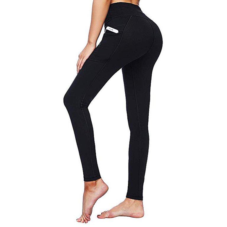 LEEy-World Leggings for Women Women's High Waist Yoga Pants Tummy Control  Booty Leggings Workout Running Lift Tights Black,XL 