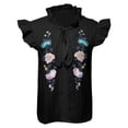 thumbnail image 5 of DHFJKG Tank Tops For Women Summer Bohemian Floral Embroidery Sleeveless Ruffle Lace Up Graphic Tee Beach Vacation Clothes Comfortable Tops, 5 of 6