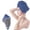Blue, variant on Hair Towel Wrap For Women Quick Dry Soft Absorbent 10 X 26 Inches Hair Wrap Towels With Double Button Frizz Hair Turbans For Curly Long Thick Hair,by Fanshiluo