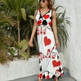 thumbnail image 6 of CASINO NIGHTS RED HEARTS FLUSH Sleeveless Dress Dresses Women Summer Evening Dresses Ladies Bohemia Long Dresses, 6 of 9