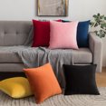 thumbnail image 4 of Juego de 2 Fundas de Almohada de Terciopelo Suave para Exterior (Naranja 45x45 CM), Fundas de Cojines Decorativas para Jardín para Sala de Estar y Dormitorio, Fundas de Almohada de Franela Navideña para Sofá sin Relleno Rojo Verde, 4 of 4