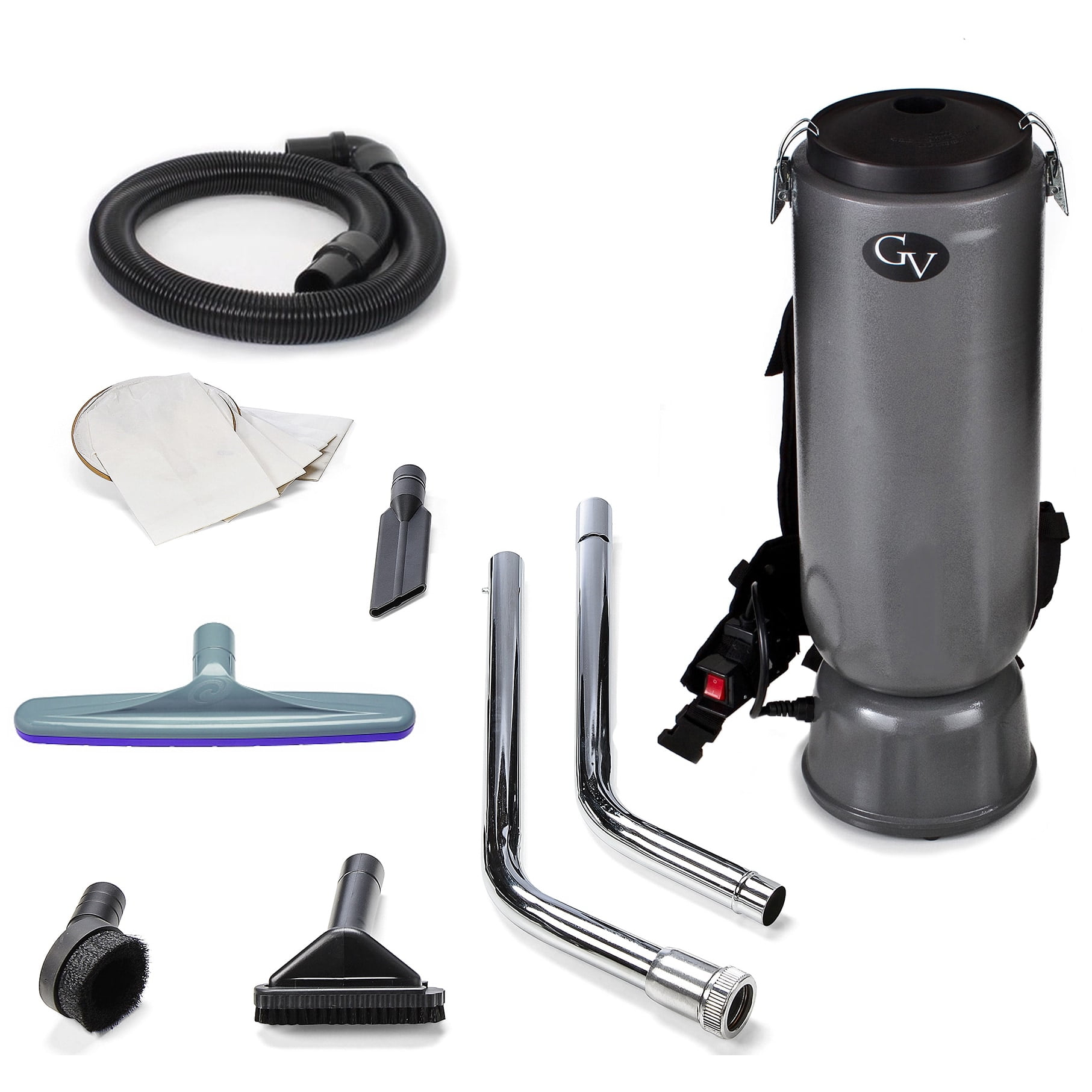 GV Grey 10quart Commercial Backpack Vacuum With Restaurant/Industrial