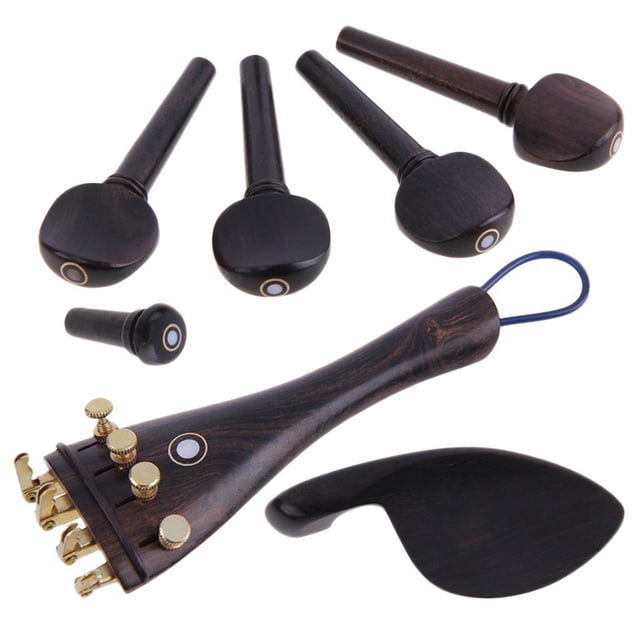 Piezas de Violín Hugo 4/4 Puente Mentonera Sintonizadores Finos Cvija de Afinación Tailgut