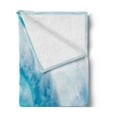 thumbnail image 2 of Ocean Soft Flannel Fleece Blanket, Wavy Ocean Adventurous Surfing Extreme Water Sports Summer Holiday Destination Print, Cozy Plush for Indoor and Outdoor Use, 50" x 70", Aqua White, by Ambesonne, 2 of 5