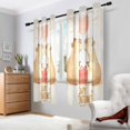 thumbnail image 2 of Yayeee Window Curtains Set of 2 for Living Room Light Filtering 63"x52", Capybara in Love, 2 of 7