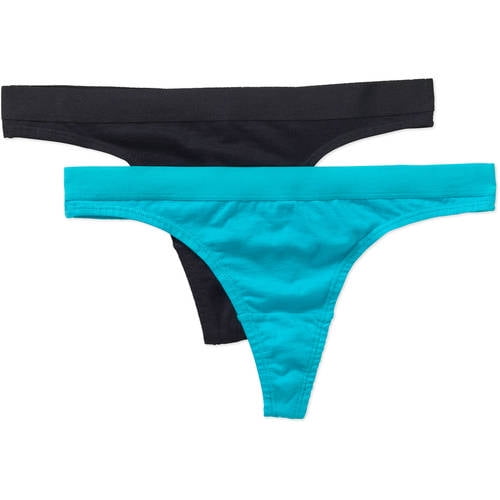 Ladies' Cotton Stretch Thongs, 2 pack 