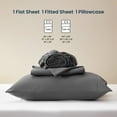 thumbnail image 2 of Sleep Zone Nanotex Super Soft Cooling King Bed Sheets Set 4 Piece - Easy Care Fitted Flat Sheet & Pillowcase Sets - Wrinkle Free, Fade Resistant, Deep Pocket 16" (Gray, King), 2 of 6