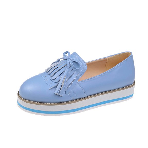 asdoklhq Sneakers for Women,New Platform Flat Casual Lazy Shoes Round Toe Bow Ladies Tassel Single Shoes