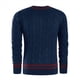thumbnail image 3 of Suéter de Cuello en V para Hombre, Informal, de Punto , Ajustado, de Larga, para Otoño e Invierno. Azul Marino M, 3 of 6