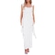 thumbnail image 1 of Vestido PRETTYGARDEN 2025 Maxi sin mangas con volantes blanco XL, 1 of 8