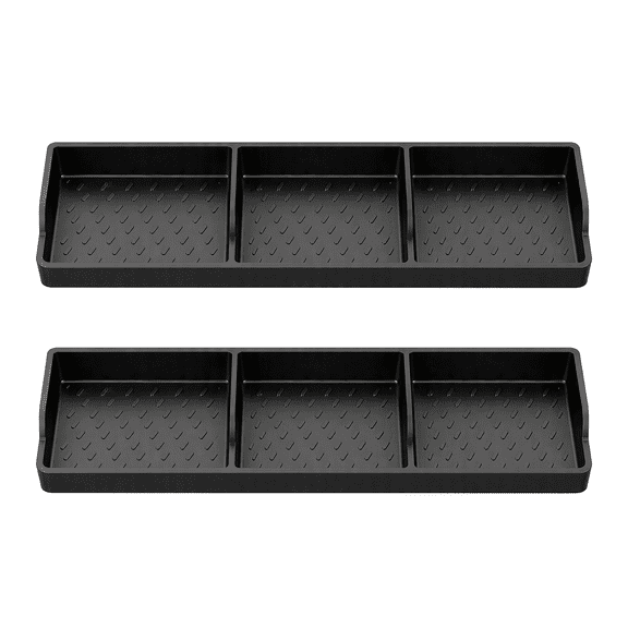 Asoricing 2 Pc Magnetic Stove Top Organizer, Black Silicone Non-Slip Spice Rack 3 Compartments