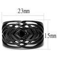 thumbnail image 2 of Luxe Jewelry Designs Ion Plated Black Stainless Steel Women's Ring - Size 8 (Pack of 2), 2 of 4