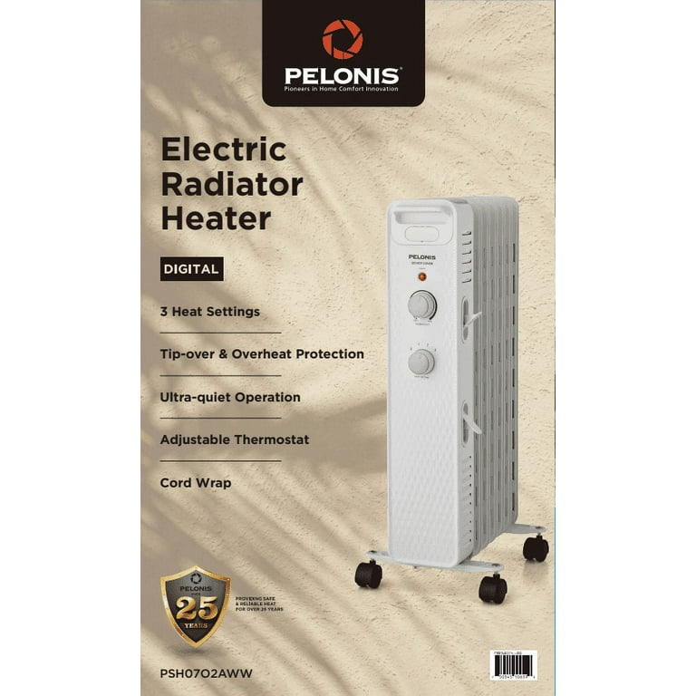 Pelonis 1500W Mechanical Oil-Filled 3-Setting Electric Radiant Heater,  PSH07O2AWW - Walmart.com