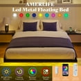 thumbnail image 2 of Papajet Queen Size Floating Bed Frame with LED Lights and Heavy Duty Metal Platform, Black, 2 of 7