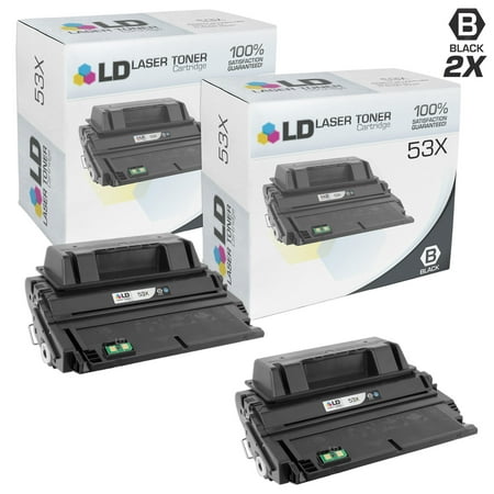 LD Compatible Replacement Laser Toner Cartridges for Hewlett Packard Q7553X (53X) High-Yield Black (2 Pk) for LaserJet M2727 MFP, M2727 nf MFP, M2727nfs MFP, P2015, P2015d, P2015dn, (Best Compatible Toner Cartridges For Hp)