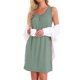thumbnail image 1 of Camisón sin mangas para mujer INSPIRE CHIC, camisetas de dormir, pijamas, camisón con pliegues en la parte delantera, cuello redondo, vestido de noche, XL, gris verdoso, 1 of 6