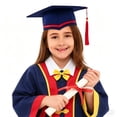 thumbnail image 1 of WENXIAOO Children Graduation Cap and Gown Set Graduation Photography Outfit Various Styles Navy Cap and Gown for Kindergarten Primary School 7-8 Years, 1 of 6
