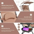 thumbnail image 5 of WYDK Zero Gravity Chair with Shade Canopy, Reclining Lounge Chair with Adjustable Canopy Headrest, 0-170 Degrees Recliner & Cup Holder, Folding Zero Gravity Lawn Chair for Patio Poolside, Coffee, 5 of 18