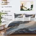 thumbnail image 3 of 3 Piece Gray Marble Duvet Cover Set Queen Size, Microfiber Comforter/Quilt Cover with Corner Ties and 2 Pillowcases, Abstract Modern Ink Painting Ombre All Season Soft Bedding with Zipper Closure, 3 of 8