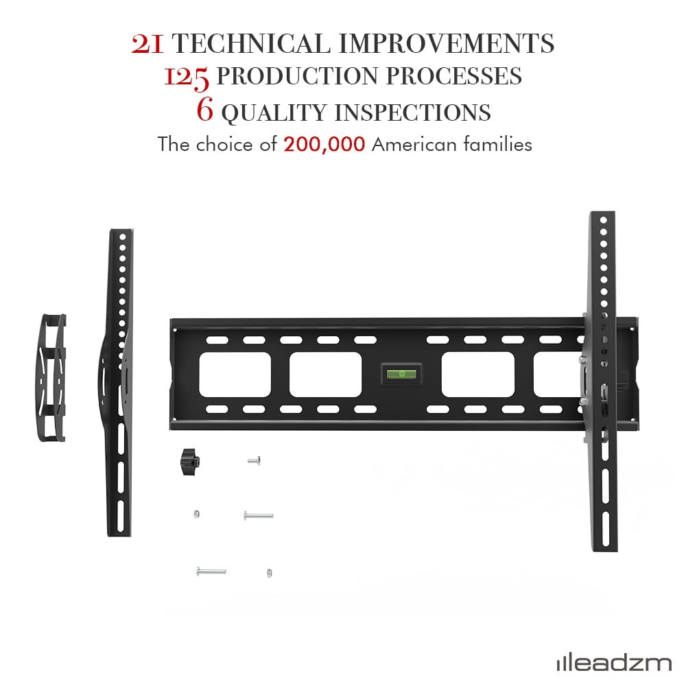 TV Wall Mount for Most 32-70 Inch Flat Screen TVs, Flat Tilting TV Wall Mount with Spirit Level, Low Profile Wall Mount Saving Space