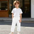 thumbnail image 4 of CUZIBR Girls Toddler Summer Pants Elastic Ankle Jogger Pants With Cute Patch Side Pockets Solid Color Loose Lightweight Outdoor Play Beach Trousers For Kids,White,4-5 Years, 4 of 8
