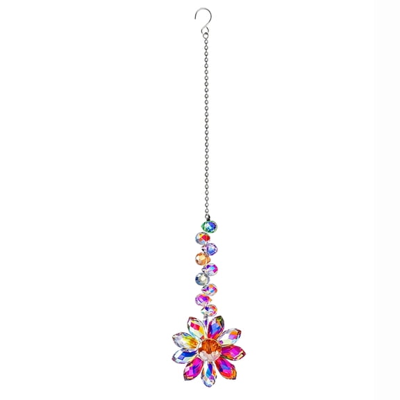 Suncatcher Hanging Ornament, Sunflower Crystal Flower Prism Pendant for Window Garden Home Wall Decor Aesthetic Sun Catcher Sparkling Rainbow Maker Ornament Gift.