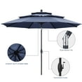 thumbnail image 7 of Autlaycil 10' Patio Umbrella and Base 3 Tiers with Tilt and Crank for Outdoor, Pool, Beach, Garden, Navy Blue, 7 of 7