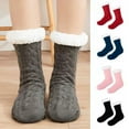 thumbnail image 2 of Men/Women's Thick Warm Slipper Socks Non Slip Winter Cozy Fuzzy Fleece Lining Thermal Sock with Grips, 2 of 7