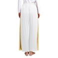 thumbnail image 6 of Xnihocha Women's Liturgical Praise Dance Outfit Irregular Hem Worship Tunic with Wide Leg Pants White M, 6 of 7